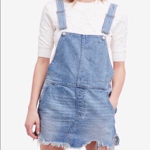 Free People distressed denim romper